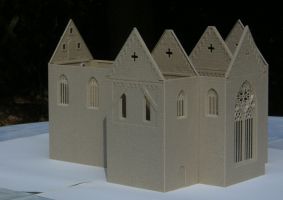 Faller Bebenhausen: Kirche von vorne links