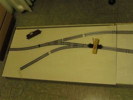 Modul 1, Sperrholzplatte mit Gleisen